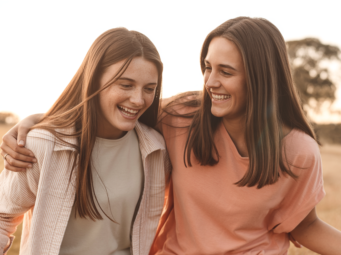 Mother and daughter walking together